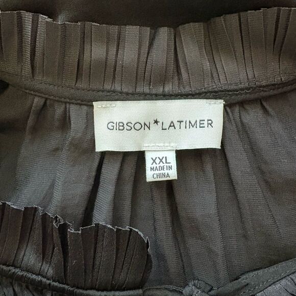 Gibson Latimer Black Tie-Neck Blouse - Picture 5 of 5